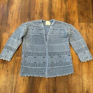 Lucky Brand - Blue Crochet Sweater